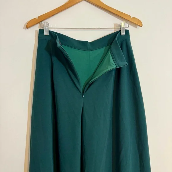 La Femme en Noir Emerald Green Palazzo Wide Leg Pants Gothic Whimsigoth Pinup L - Picture 10 of 10
